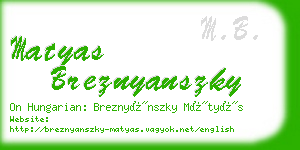 matyas breznyanszky business card